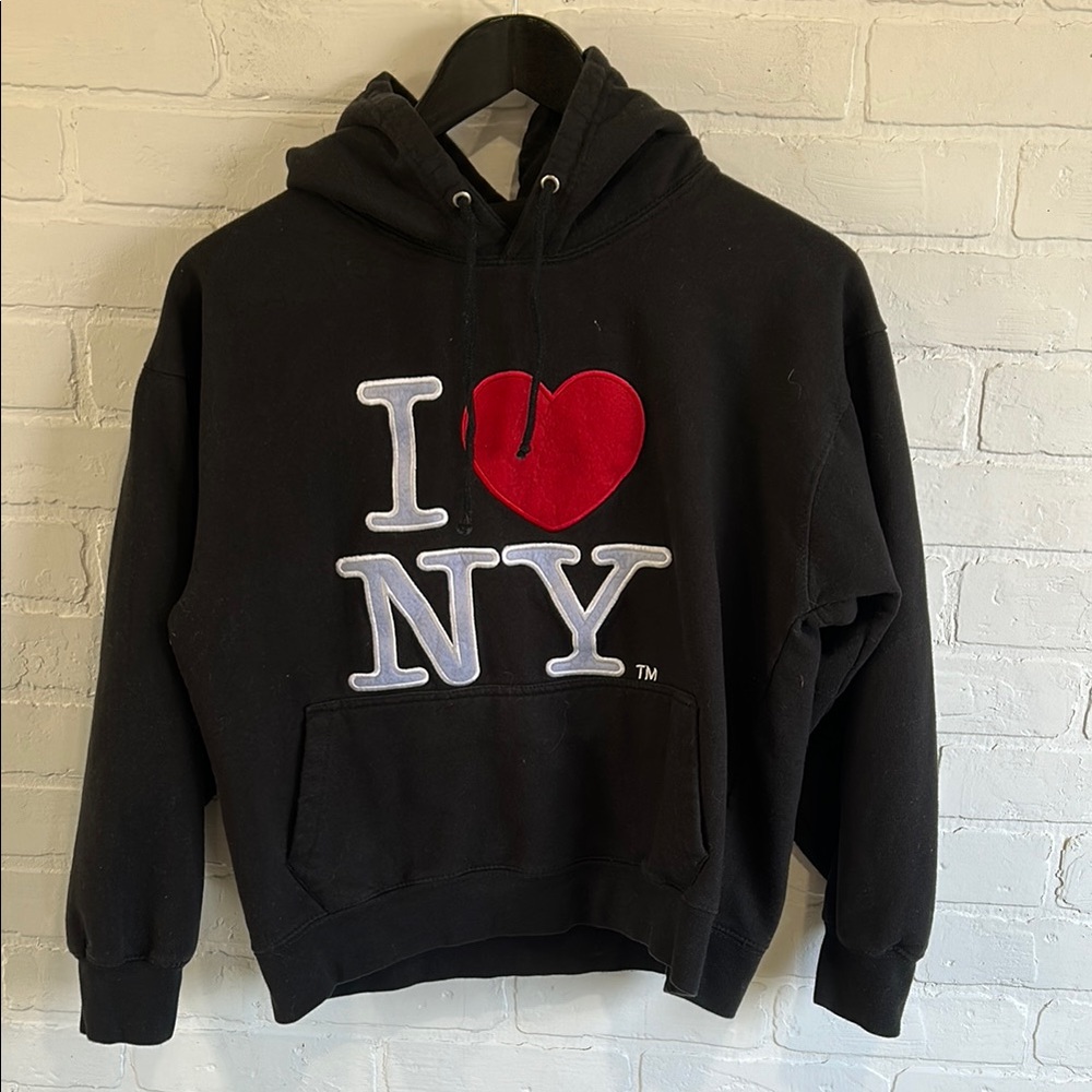 NYC Black and Red Hoodie Sweatshirt
